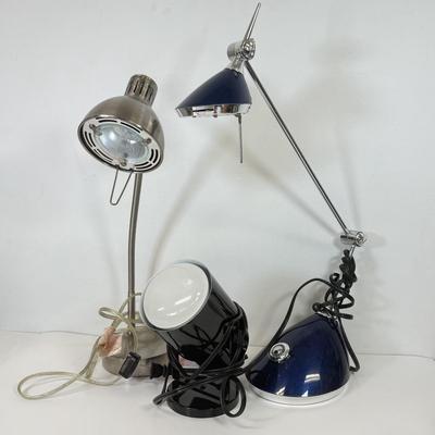 LOT 38: Two Desk Lamps and a Spotlight