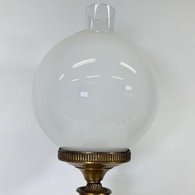 LOT 122: Fenton Style Light Pink Glass Lamp