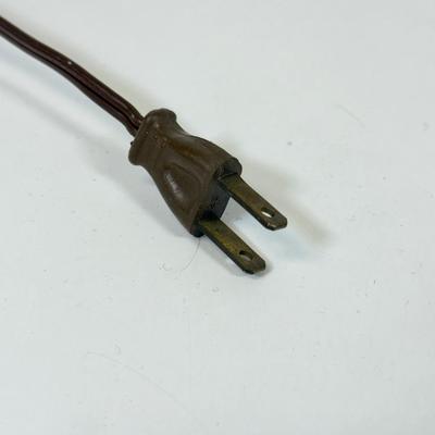 LOT 123: Etched Cranberry Glass and Brass Lamp