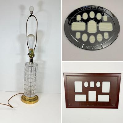 LOT 130: Crystal Lamp & Frames: 2003 Bombay (28x19) & Winterthur Exclusive (23x20)