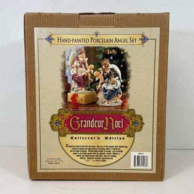 LOT 131: Grandeur Noel Hand Painted Porcelain Angels w/ Box