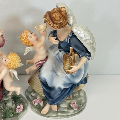 LOT 131: Grandeur Noel Hand Painted Porcelain Angels w/ Box