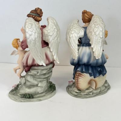 LOT 131: Grandeur Noel Hand Painted Porcelain Angels w/ Box