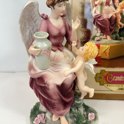 LOT 131: Grandeur Noel Hand Painted Porcelain Angels w/ Box