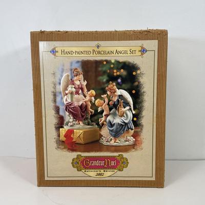 LOT 131: Grandeur Noel Hand Painted Porcelain Angels w/ Box