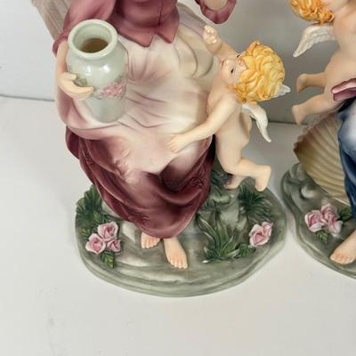 LOT 131: Grandeur Noel Hand Painted Porcelain Angels w/ Box
