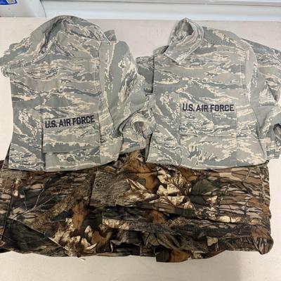 LOT 132: USAF Uniform Tops & Gamehide Hunting Pants