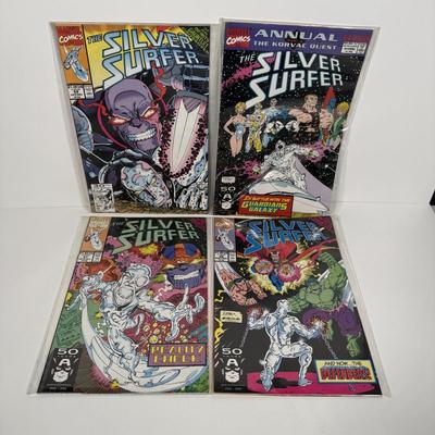 LOT 169: Bagged Marvel Silver Surfer Comics (Including 50th Issue Special)