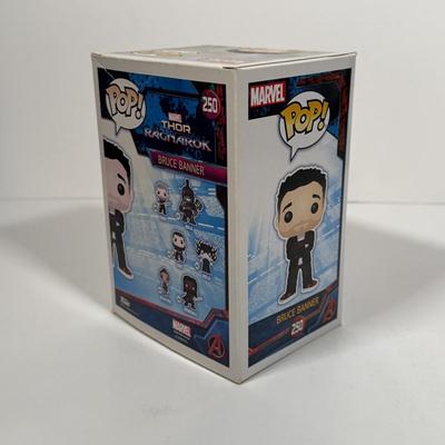 LOT 171: Four Marvel Funko Pops: Hulk Buster (294), Hulk (241), Bruce Banner (250), & Hulk Pez Dispenser