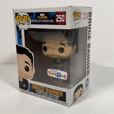 LOT 171: Four Marvel Funko Pops: Hulk Buster (294), Hulk (241), Bruce Banner (250), & Hulk Pez Dispenser