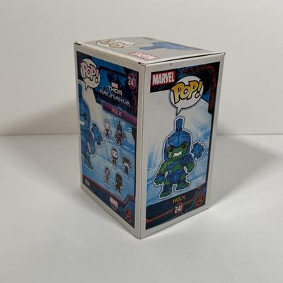LOT 171: Four Marvel Funko Pops: Hulk Buster (294), Hulk (241), Bruce Banner (250), & Hulk Pez Dispenser