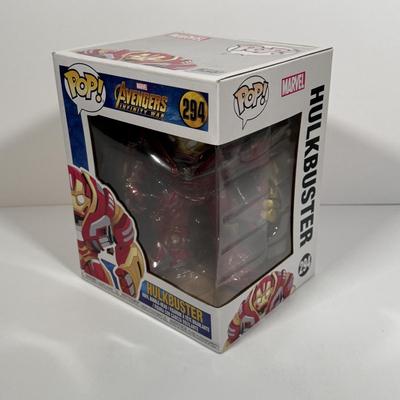 LOT 171: Four Marvel Funko Pops: Hulk Buster (294), Hulk (241), Bruce Banner (250), & Hulk Pez Dispenser
