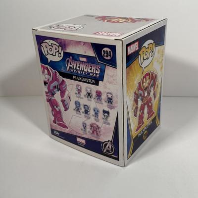 LOT 171: Four Marvel Funko Pops: Hulk Buster (294), Hulk (241), Bruce Banner (250), & Hulk Pez Dispenser