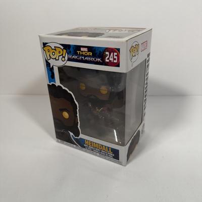 LOT 175: Four Marvel Funko Pops: Heimdall (245), Captain America (288), Thor (240), & X-Men Psylocke DORBZ (216)