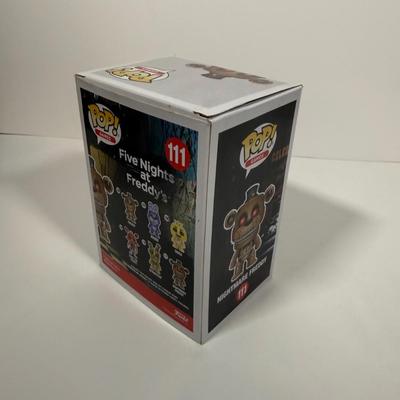 LOT 176: Three Five Nights at Freddy's Funko Pops: Nightmare Cupcake (218), Nightmare Freddy (111), & Jumpscare Baby (224)