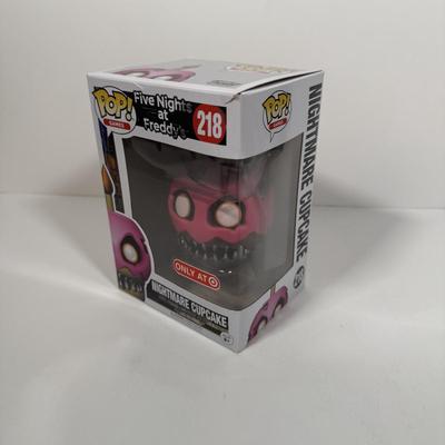 LOT 176: Three Five Nights at Freddy's Funko Pops: Nightmare Cupcake (218), Nightmare Freddy (111), & Jumpscare Baby (224)