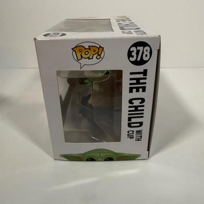 LOT 178: Two Star Wars Funko Pops: The Child with Egg Canister (407) & The Child with Cup (378)