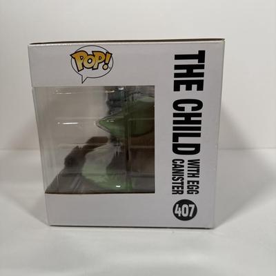 LOT 178: Two Star Wars Funko Pops: The Child with Egg Canister (407) & The Child with Cup (378)
