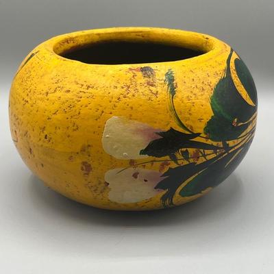 LOT 179: Vintage McCoy Ivy and Twig Teapot and Vintage Hand Painted "Mexico" Ceramic Planters