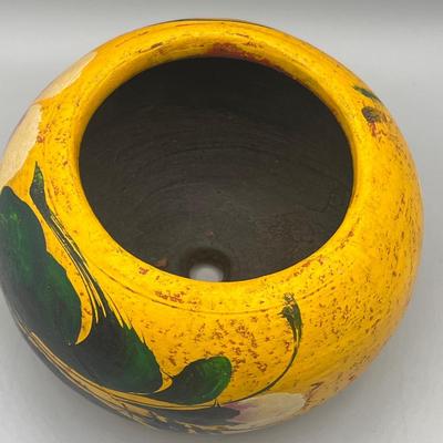 LOT 179: Vintage McCoy Ivy and Twig Teapot and Vintage Hand Painted "Mexico" Ceramic Planters