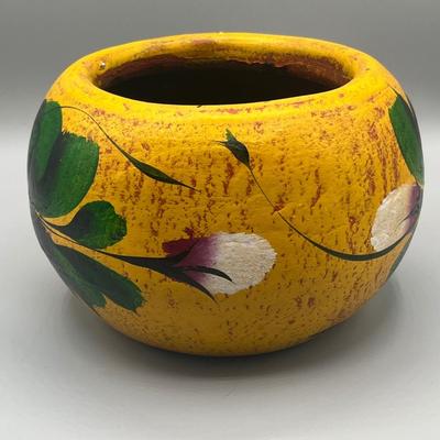 LOT 179: Vintage McCoy Ivy and Twig Teapot and Vintage Hand Painted "Mexico" Ceramic Planters