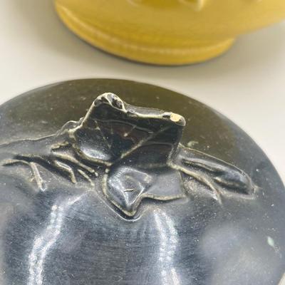 LOT 179: Vintage McCoy Ivy and Twig Teapot and Vintage Hand Painted "Mexico" Ceramic Planters