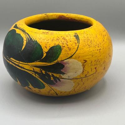 LOT 179: Vintage McCoy Ivy and Twig Teapot and Vintage Hand Painted "Mexico" Ceramic Planters