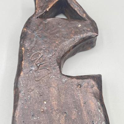 LOT 183: The Mouse and The House - Carved Wooden Mounted Mouse Statue and Heavy Ceramic House Statue