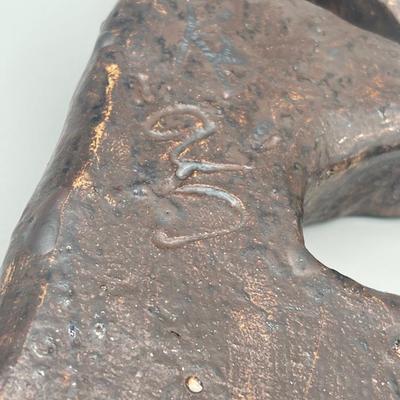 LOT 183: The Mouse and The House - Carved Wooden Mounted Mouse Statue and Heavy Ceramic House Statue