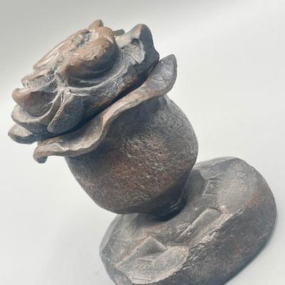 LOT 187: Vintage Holly City Forgery Wrought Iron Rose by Jack Lupton