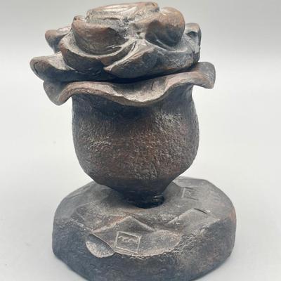 LOT 187: Vintage Holly City Forgery Wrought Iron Rose by Jack Lupton