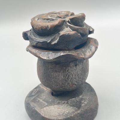 LOT 187: Vintage Holly City Forgery Wrought Iron Rose by Jack Lupton