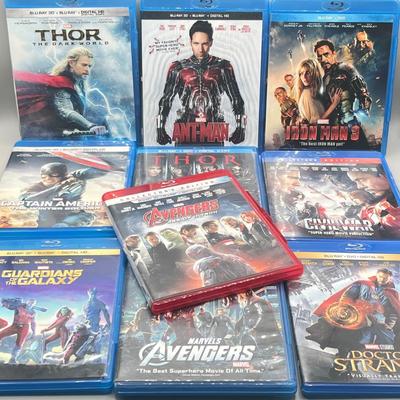 LOT 193: Marvel Blu-Ray DVD Collection - Avengers, Antman, Guardians of the Galaxy and More