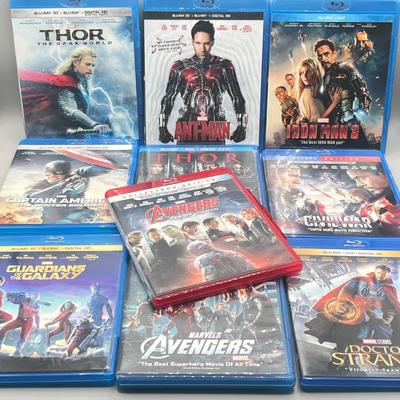LOT 193: Marvel Blu-Ray DVD Collection - Avengers, Antman, Guardians of the Galaxy and More
