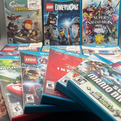 LOT 194: Wii-U Game Collection - Super Mario Bros, Lego Avengers, Super Smash Bros and More