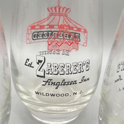 LOT 198: Oh Those Wildwood Days! Vintage Ed Zaberer's Anglesea Inn Glass Zaberized Cocktail Pitchers