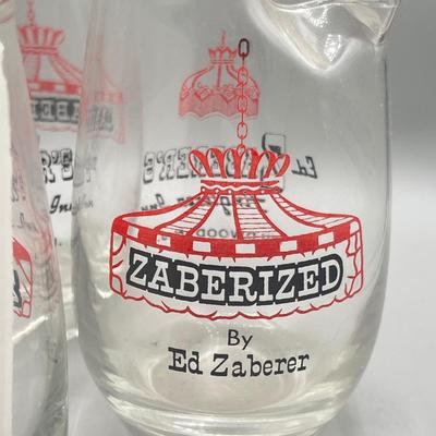 LOT 198: Oh Those Wildwood Days! Vintage Ed Zaberer's Anglesea Inn Glass Zaberized Cocktail Pitchers
