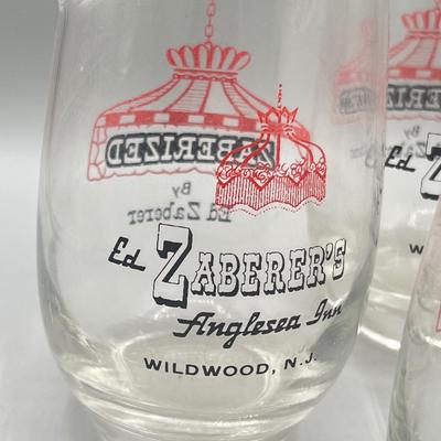 LOT 198: Oh Those Wildwood Days! Vintage Ed Zaberer's Anglesea Inn Glass Zaberized Cocktail Pitchers