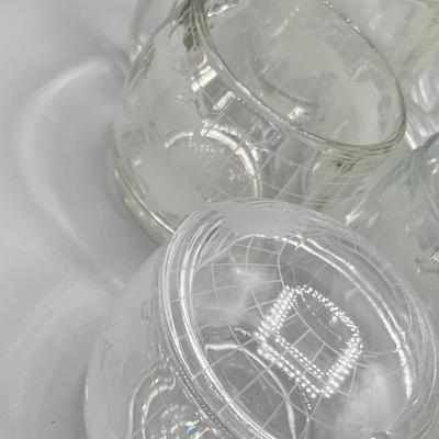 LOT 200: Vintage Nestle Nescafe Globe/Map Glassware Collection - Sugar Bowl, Creamer and Mugs