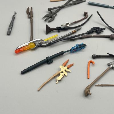 LOT 214: Star Wars Accessory Collection - 1990s Figures - Guns, Light Sabers, Clothes, Wepons and More