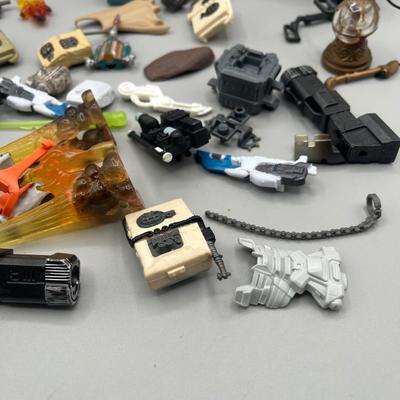 LOT 214: Star Wars Accessory Collection - 1990s Figures - Guns, Light Sabers, Clothes, Wepons and More