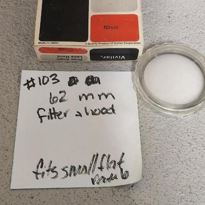 Sale Photo Thumbnail #911: 62mm rubber hood and skylight filter. Fits small flat rate box