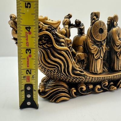 Gold-Tone “Eight Immortals on Dragon Boat” Figurine