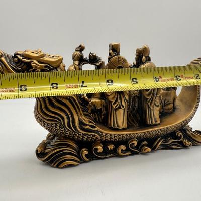Gold-Tone “Eight Immortals on Dragon Boat” Figurine
