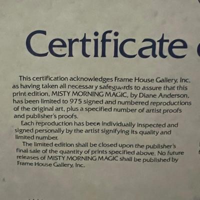 ‘Misty Morning Magic’ By Diane Anderson LE Signed Print w/COA (B3-RG)