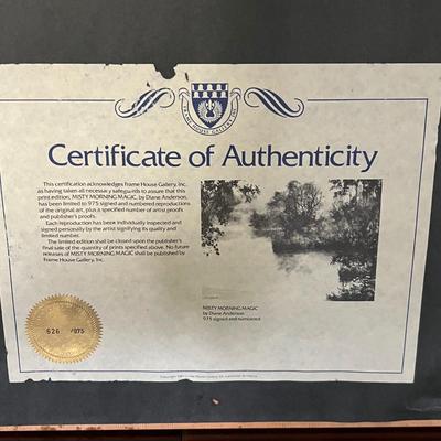 ‘Misty Morning Magic’ By Diane Anderson LE Signed Print w/COA (B3-RG)