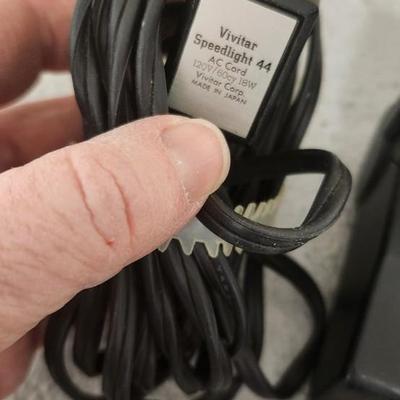 Sale Photo Thumbnail #1018: Set of 4 electronic flash units. One speed light cord. Fits medium flat rate box