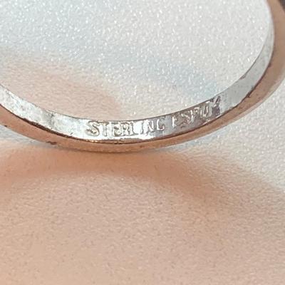 LOT 401: Sterling Jewelry - Cubic Zirconia Ring Sz 7.5, Pendant Necklace 18" and Bracelet 8"