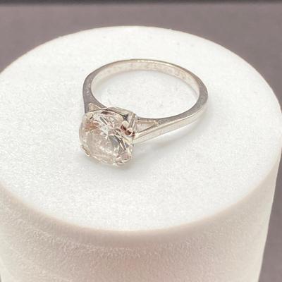 LOT 401: Sterling Jewelry - Cubic Zirconia Ring Sz 7.5, Pendant Necklace 18" and Bracelet 8"