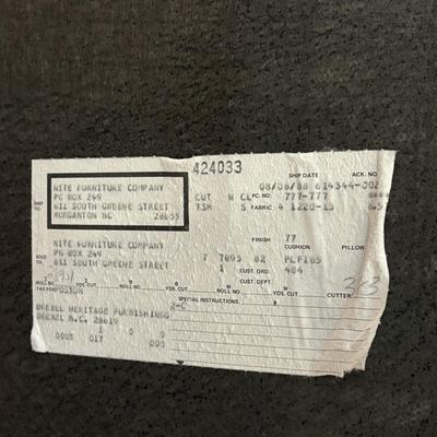 Two Drexel Queen Anne Style Upholstered Wingback Chairs (LR-MG)